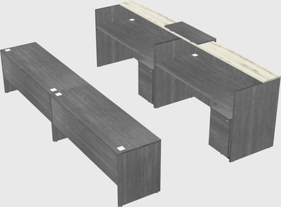 Shared u-shaped reception desks