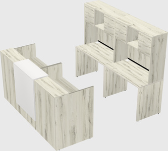 Shared u-shaped reception desks