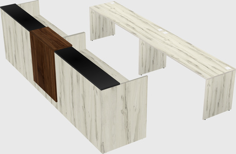 Shared u-shaped reception desks