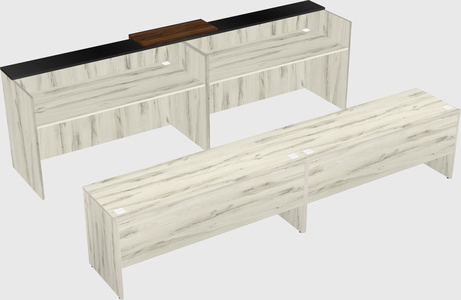 Shared u-shaped reception desks
