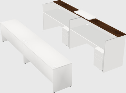 Shared u-shaped reception desks