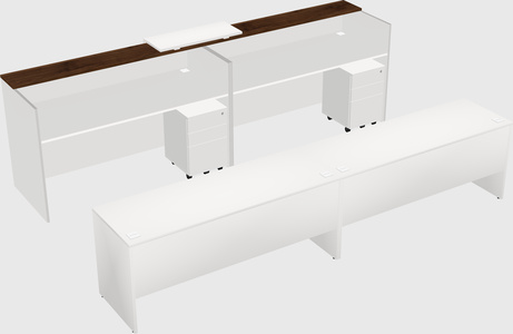 Shared u-shaped reception desks