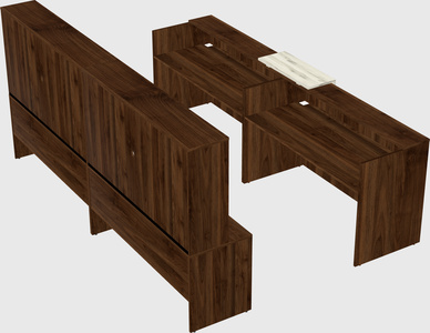 Shared u-shaped reception desks