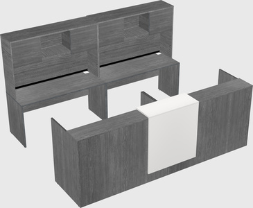 Shared u-shaped reception desks