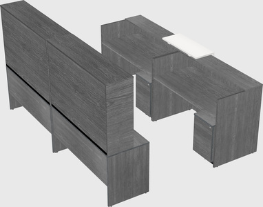 Shared u-shaped reception desks