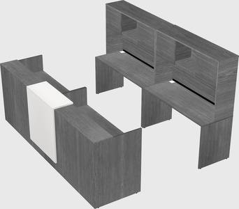 Shared u-shaped reception desks