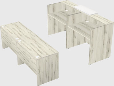 Shared u-shaped reception desks