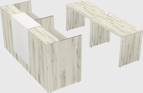 Shared u-shaped reception desks
