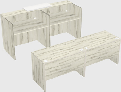 Shared u-shaped reception desks