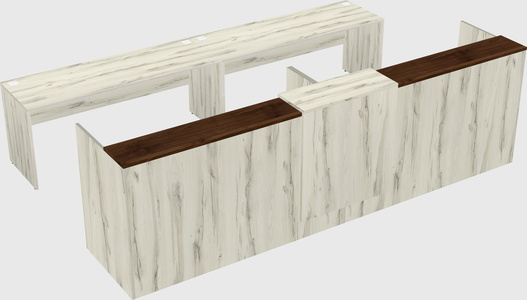Shared u-shaped reception desks