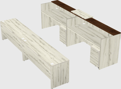 Shared u-shaped reception desks