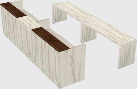 Shared u-shaped reception desks