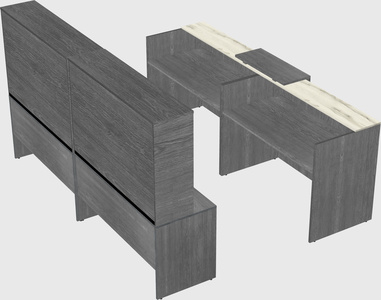 Shared u-shaped reception desks