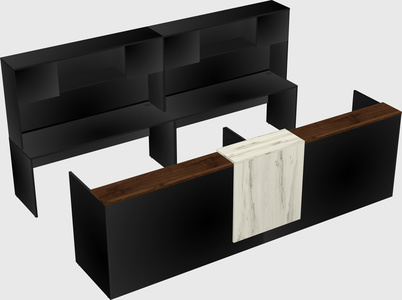 Shared u-shaped reception desks