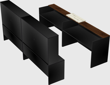 Shared u-shaped reception desks