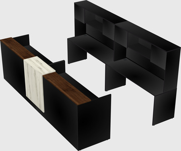 Shared u-shaped reception desks