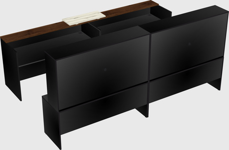 Shared u-shaped reception desks