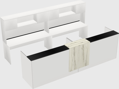 Shared u-shaped reception desks