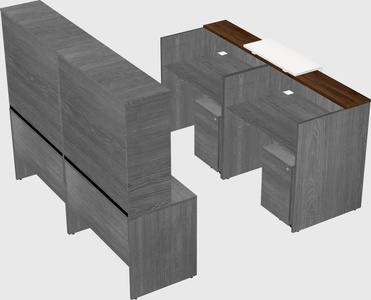 Shared u-shaped reception desks