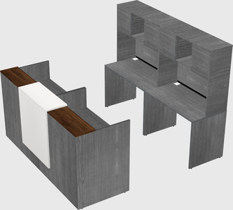 Shared u-shaped reception desks