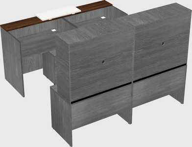 Shared u-shaped reception desks