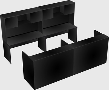 Shared u-shaped reception desks