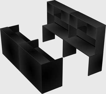 Shared u-shaped reception desks