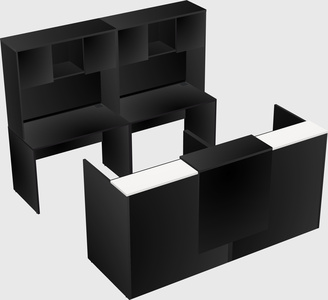 Shared u-shaped reception desks