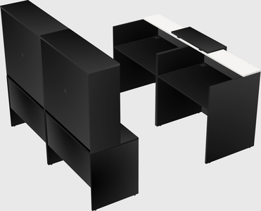 Shared u-shaped reception desks