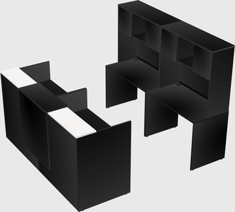 Shared u-shaped reception desks
