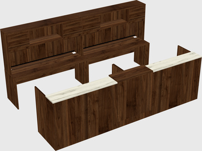 Shared u-shaped reception desks