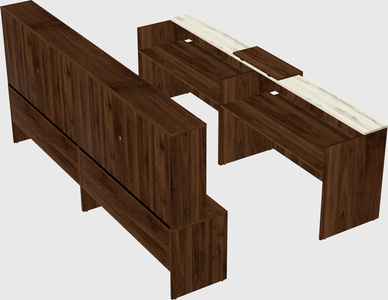 Shared u-shaped reception desks