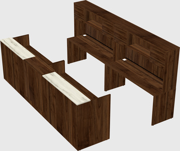 Shared u-shaped reception desks