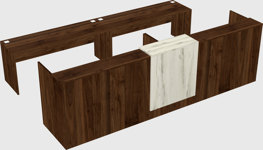 Shared u-shaped reception desks
