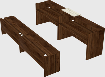 Shared u-shaped reception desks
