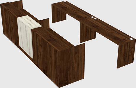 Shared u-shaped reception desks