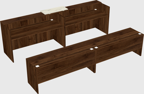 Shared u-shaped reception desks