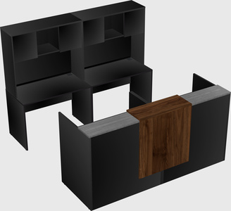 Shared u-shaped reception desks