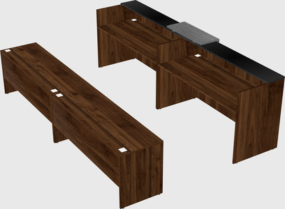Shared u-shaped reception desks
