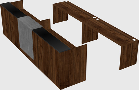 Shared u-shaped reception desks
