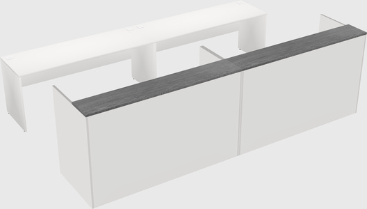 Shared u-shaped reception desks