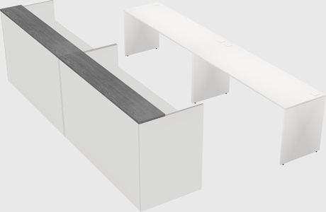 Shared u-shaped reception desks