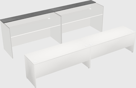 Shared u-shaped reception desks