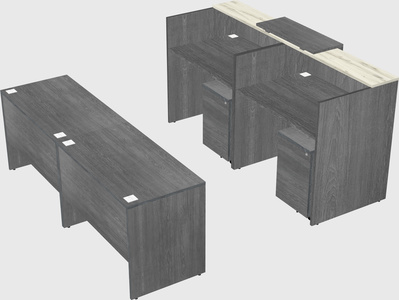Shared u-shaped reception desks