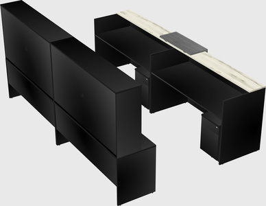 Shared u-shaped reception desks