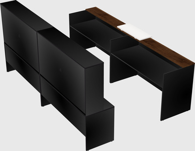 Shared u-shaped reception desks