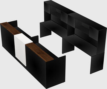 Shared u-shaped reception desks