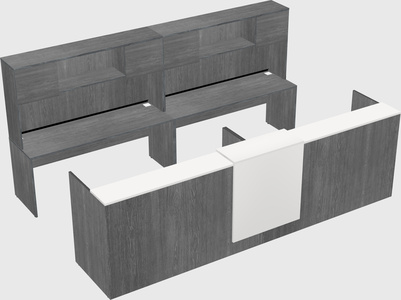 Shared u-shaped reception desks