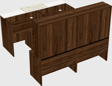 Shared u-shaped reception desks