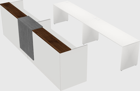 Shared u-shaped reception desks